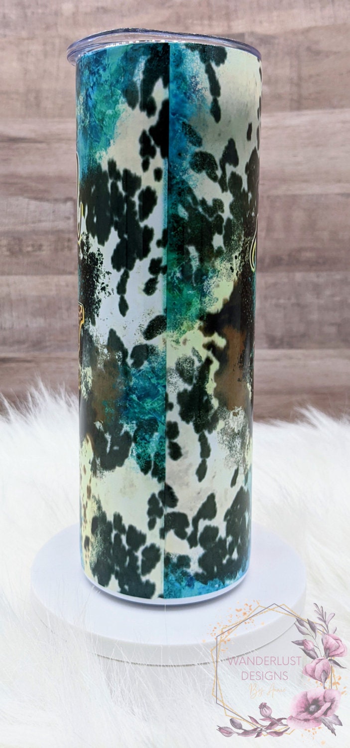 Beautiful Crazy Leopard & Cowhide Combs 20 Oz Sublimated Skinny Tumbler - Insulated Stainless