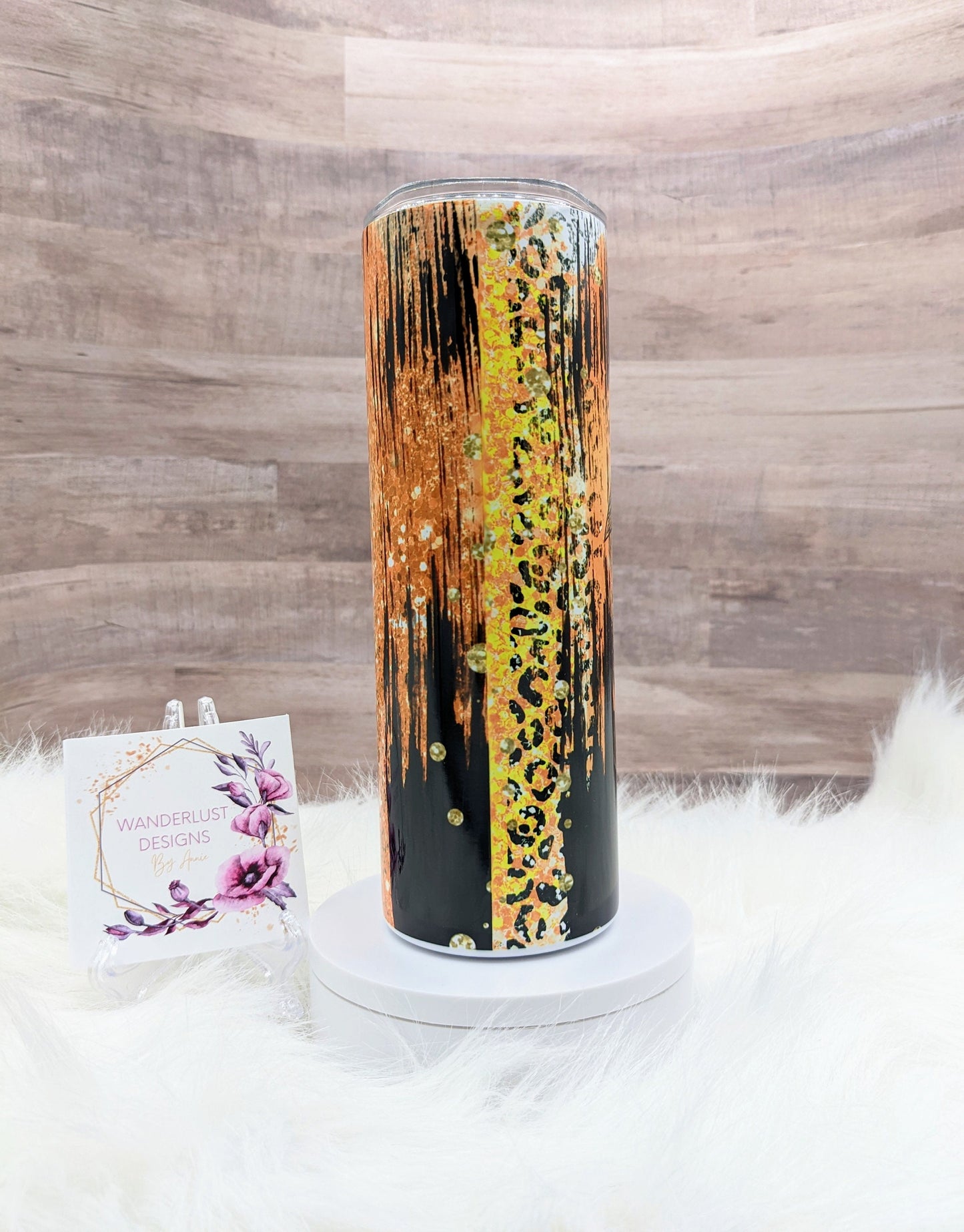 Same Witch Different Day Witch Hat Orange/Black 20 Oz Sublimated Skinny Tumbler - Insulated Stainless - Brushstroke Design