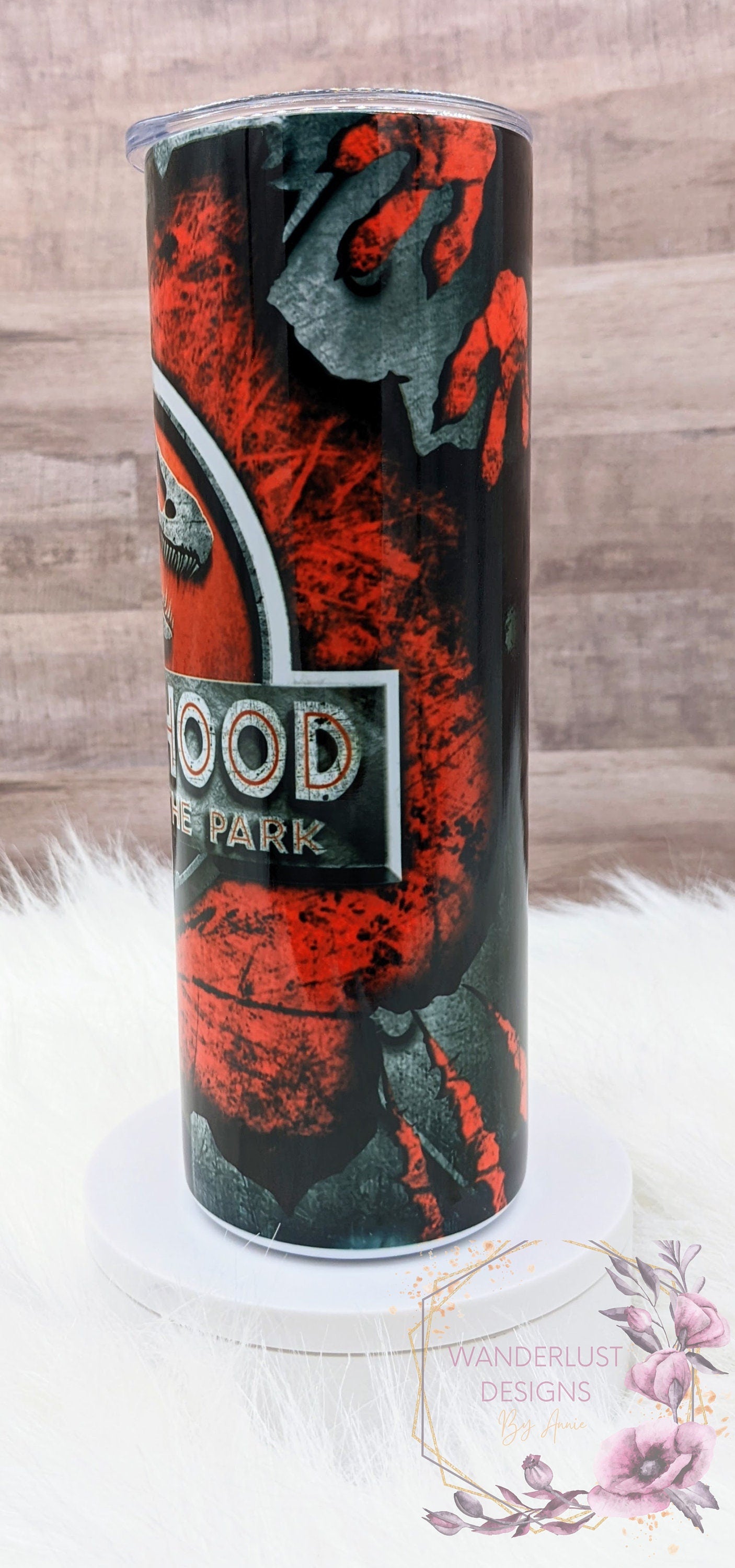 Fatherhood is a Walk in the Park Dad Dinosaur Jurassic Sublimation 20 Oz Skinny Tumbler - Insulated Stainless T-Rex