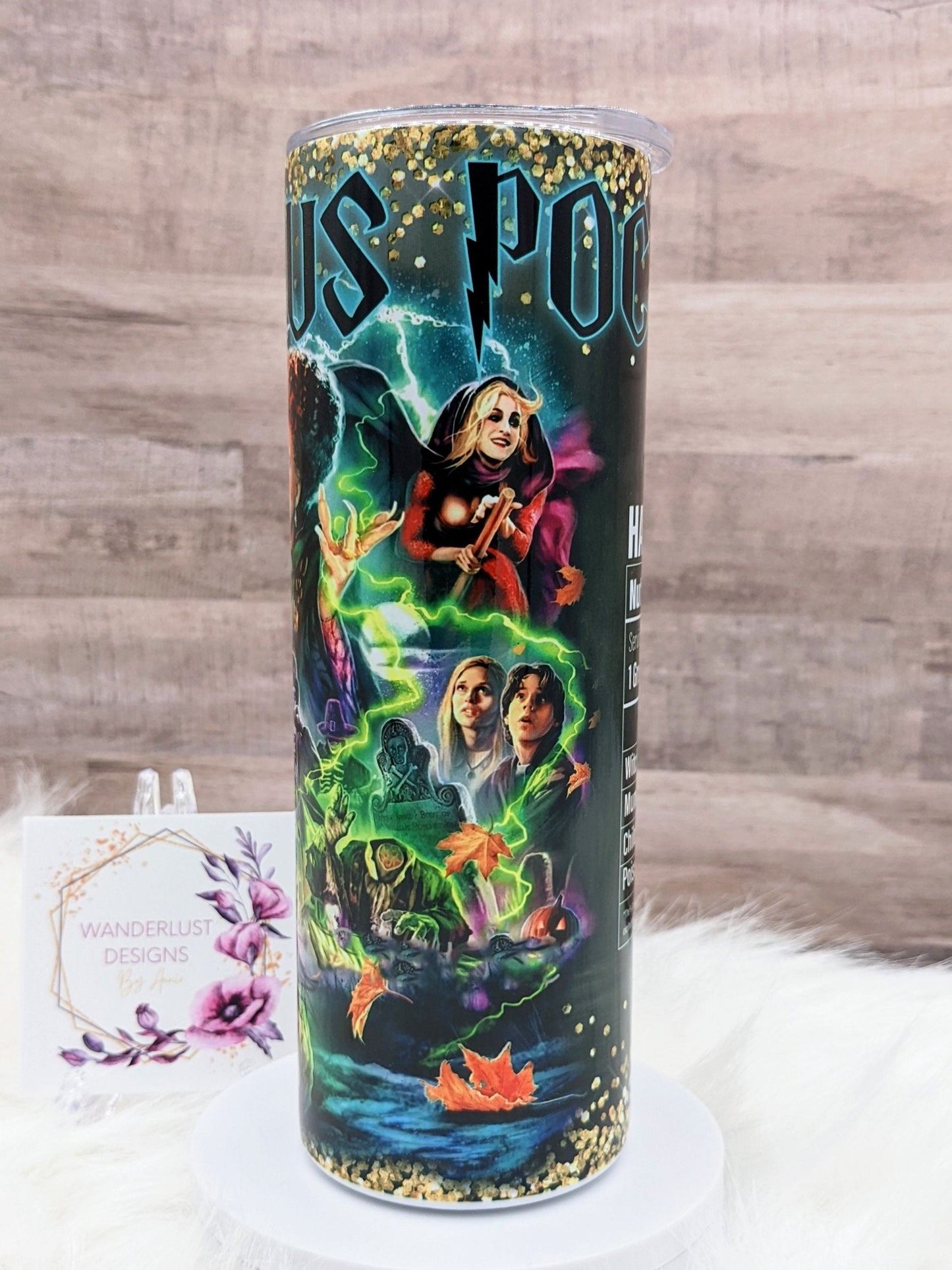 Hocus Pocus Inspired Halloween Movie  20 Oz Sublimated Skinny Tumbler - Insulated Stainless Colorful & Bright!