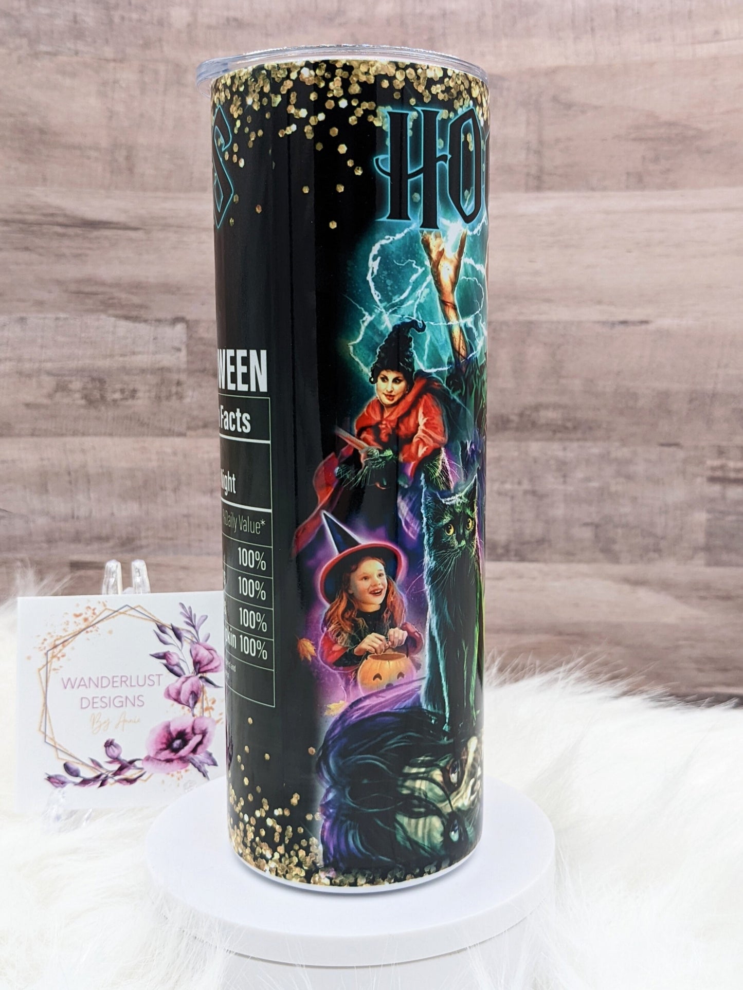Hocus Pocus Inspired Halloween Movie  20 Oz Sublimated Skinny Tumbler - Insulated Stainless Colorful & Bright!