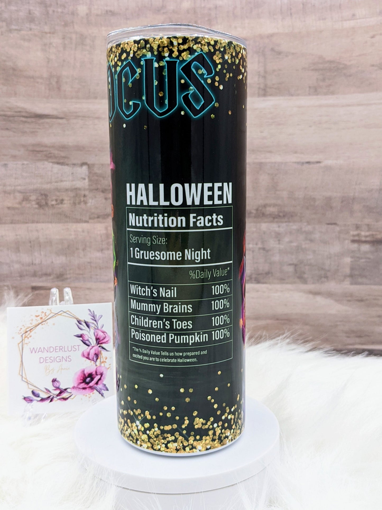 Hocus Pocus Inspired Halloween Movie  20 Oz Sublimated Skinny Tumbler - Insulated Stainless Colorful & Bright!