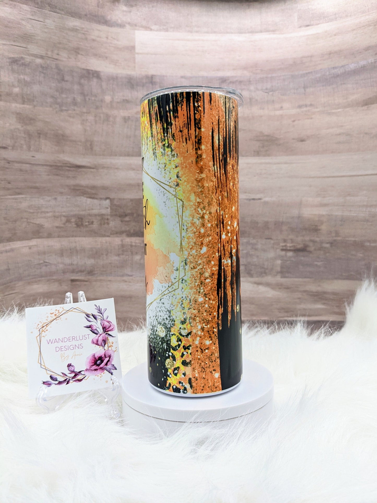 Same Witch Different Day Witch Hat Orange/Black 20 Oz Sublimated Skinny Tumbler - Insulated Stainless - Brushstroke Design