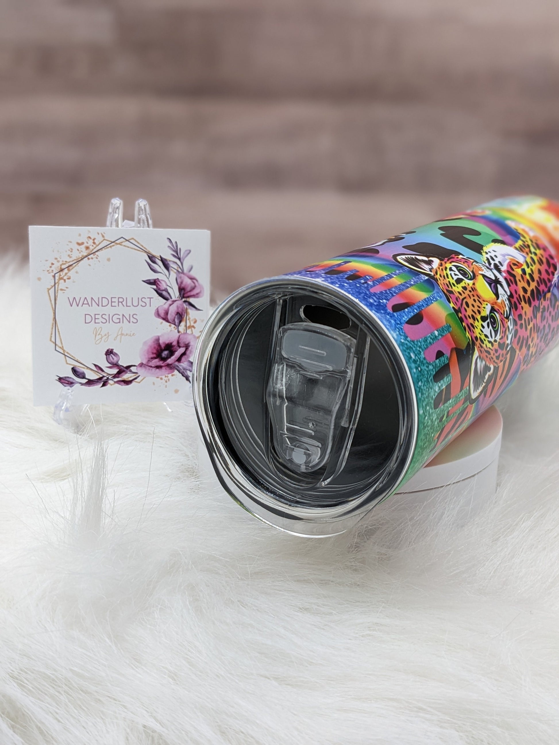 Lisa Frank Inspired Glittered Simple Modern Trek – KM Handmade Boutique