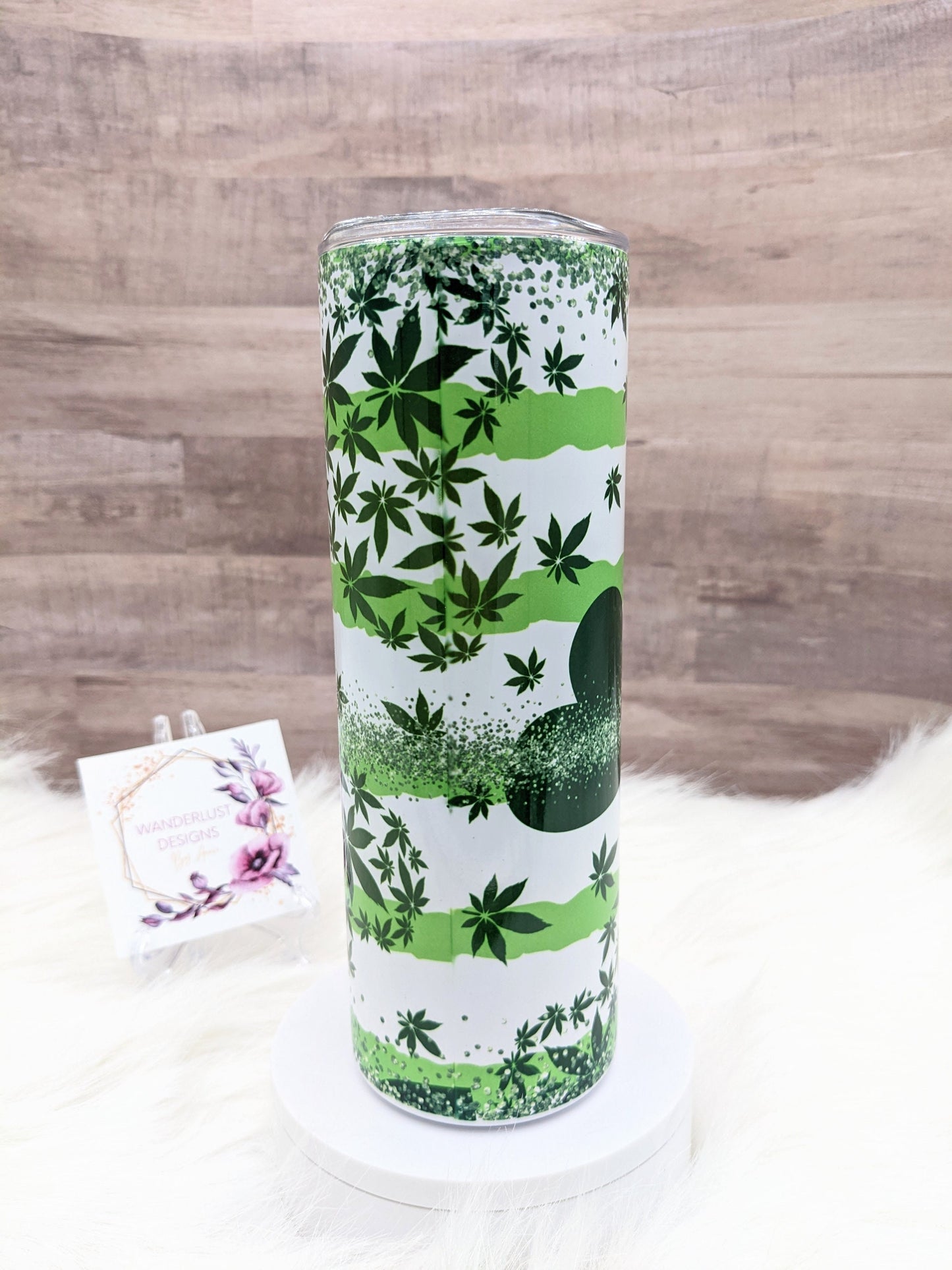 World's Dopest Mom 420 MJ Pot 20 Oz Sublimated Skinny Tumbler - Insulated Stainless