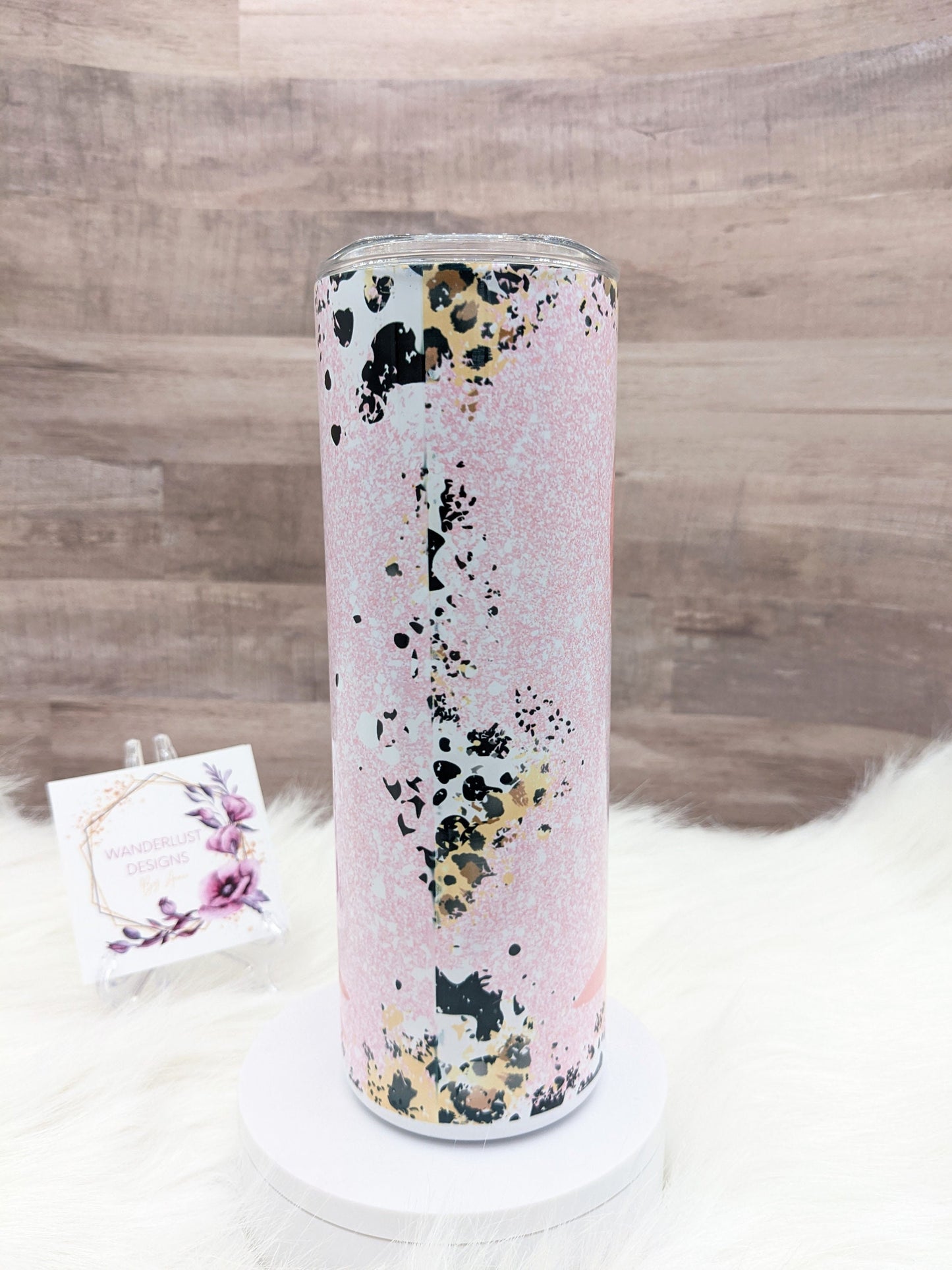 Breast Cancer Awareness October We Wear Pink Truck 20 Oz Sublimated Skinny Tumbler - Insulated Stainless