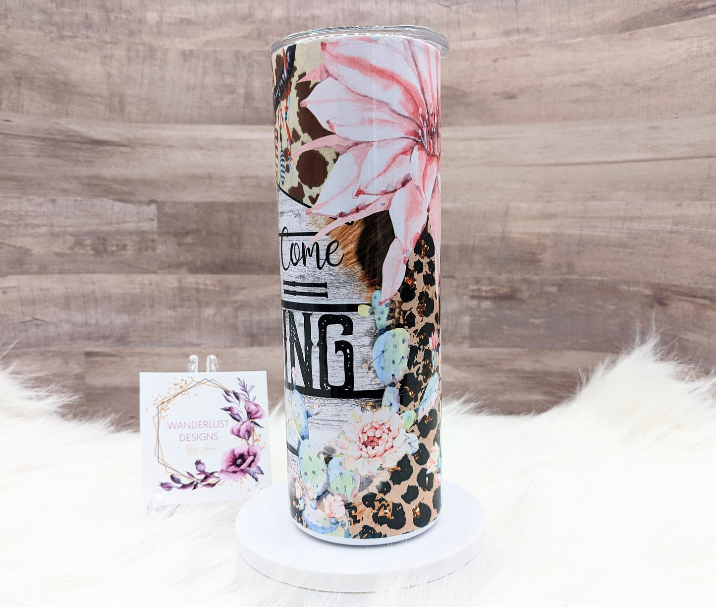 Should've Come with a Warning Wallen Succulent Cactus Floral Country Music 20 Oz Sublimated Skinny Tumbler - Insulated Stainless