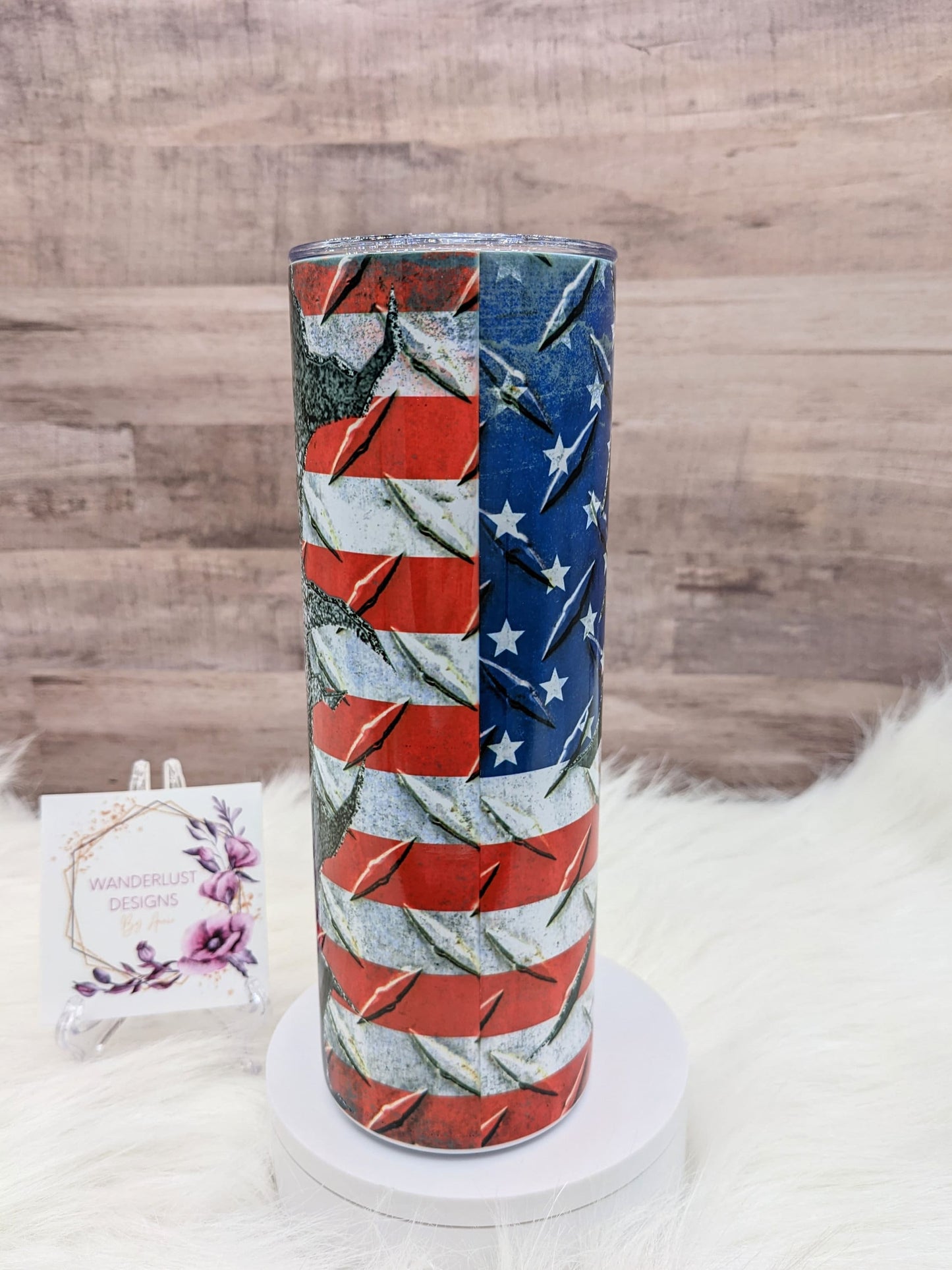 Veteran Never Forget Combat Helmet Eagle USA Flag Patriotic Veteran 20 Oz Sublimated Skinny Tumbler - Insulated Stainless