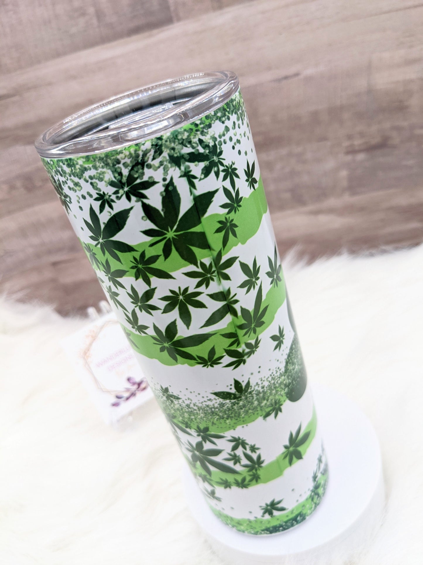 World's Dopest Mom 420 MJ Pot 20 Oz Sublimated Skinny Tumbler - Insulated Stainless