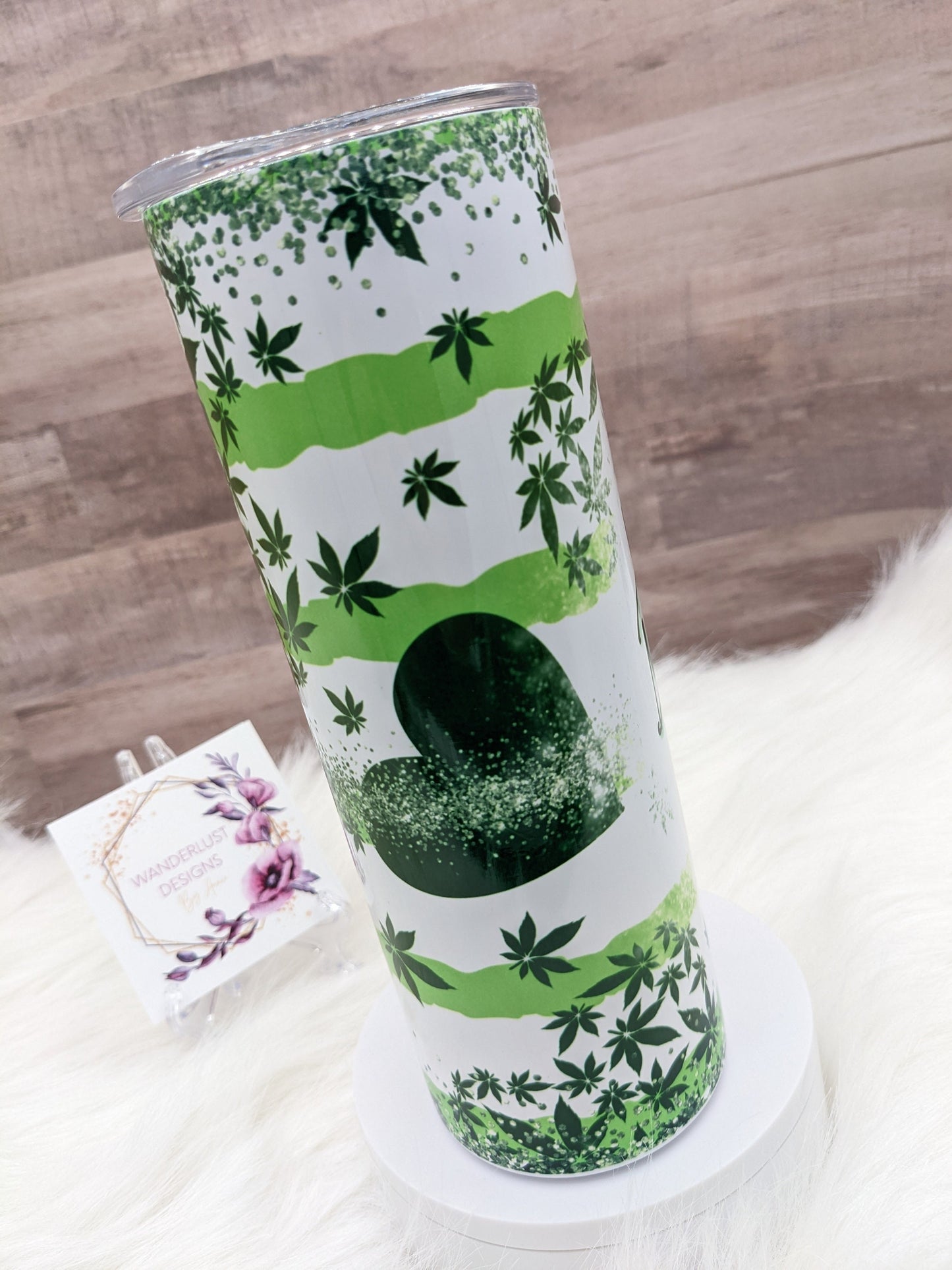 World's Dopest Mom 420 MJ Pot 20 Oz Sublimated Skinny Tumbler - Insulated Stainless