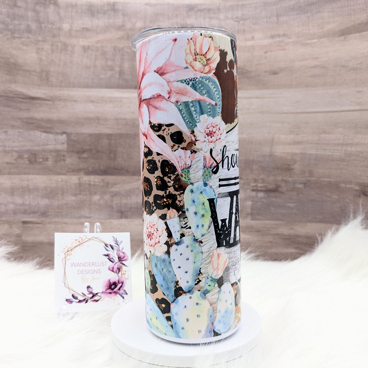 Should've Come with a Warning Wallen Succulent Cactus Floral Country Music 20 Oz Sublimated Skinny Tumbler - Insulated Stainless