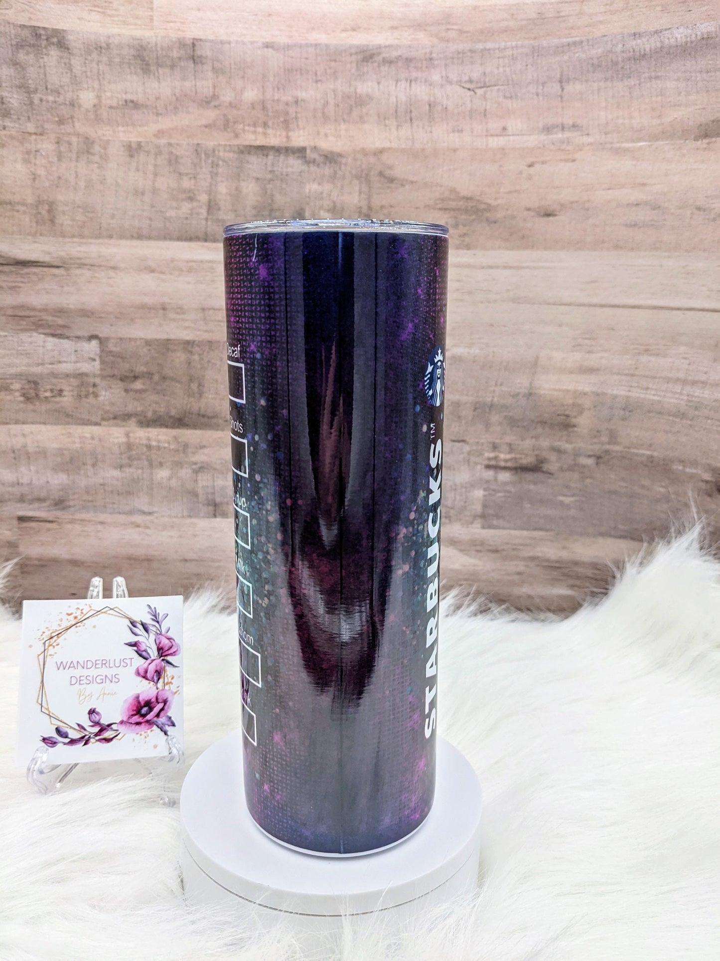 Purple with Teal Glitter Starbucks Inspired Sublimation 20 Oz Skinny Tumbler - Insulated Stainless